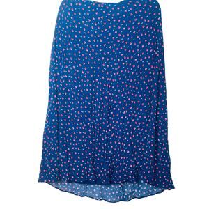 Talbots Women's Red White Heart Print Lined A-Line Career Skirt Blue Size 16